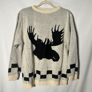 Haberdasher Moose Sweater 90s Cabin Core Phoebe Friends Unisex Knit